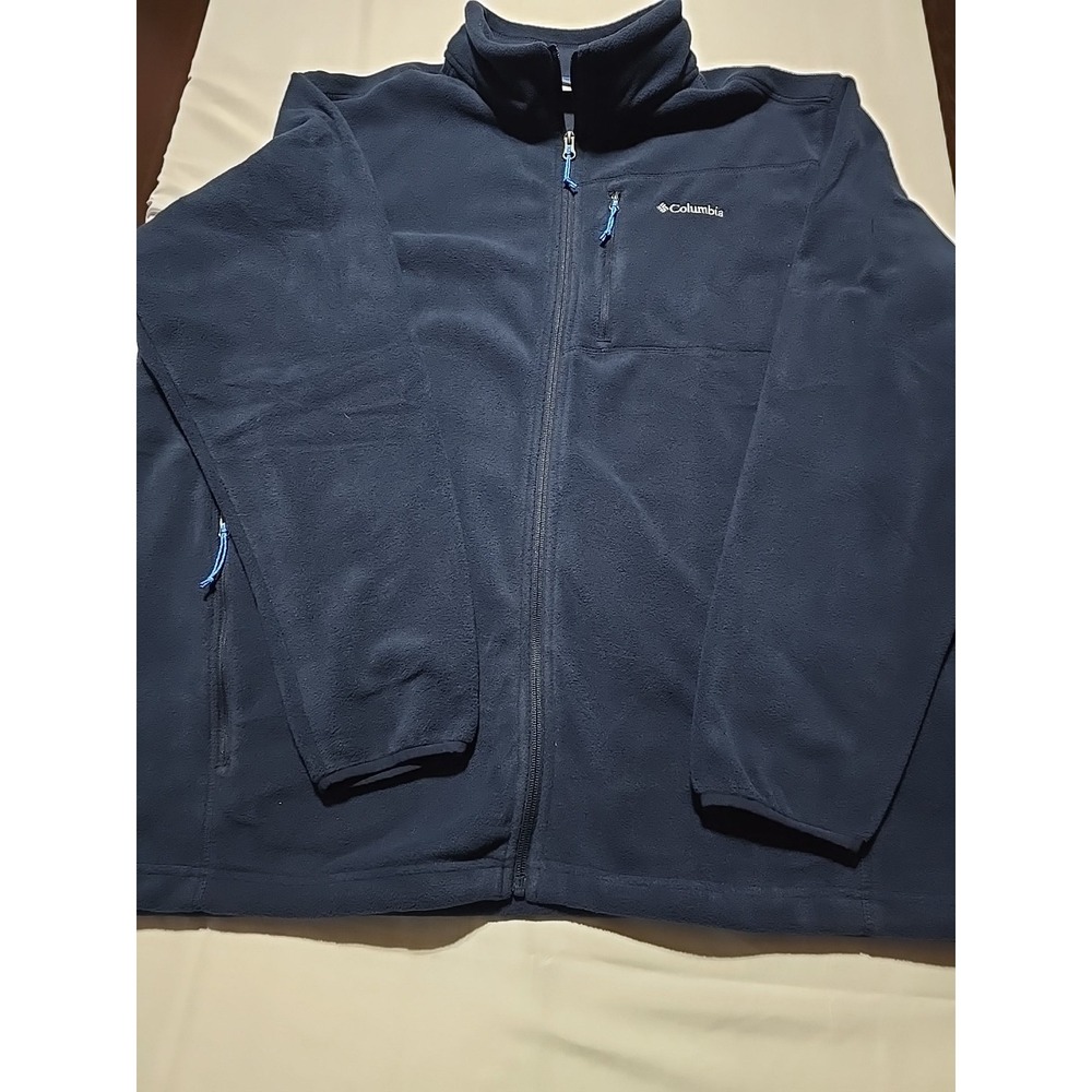 Columbia Mens Sportswear‎ Full Zip Fleece Jacket Long Sleeve 2XL Blue Outdoor